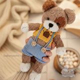 Мягкая вязаная игрушка Собака в шортиках, 24 см I-074 фото